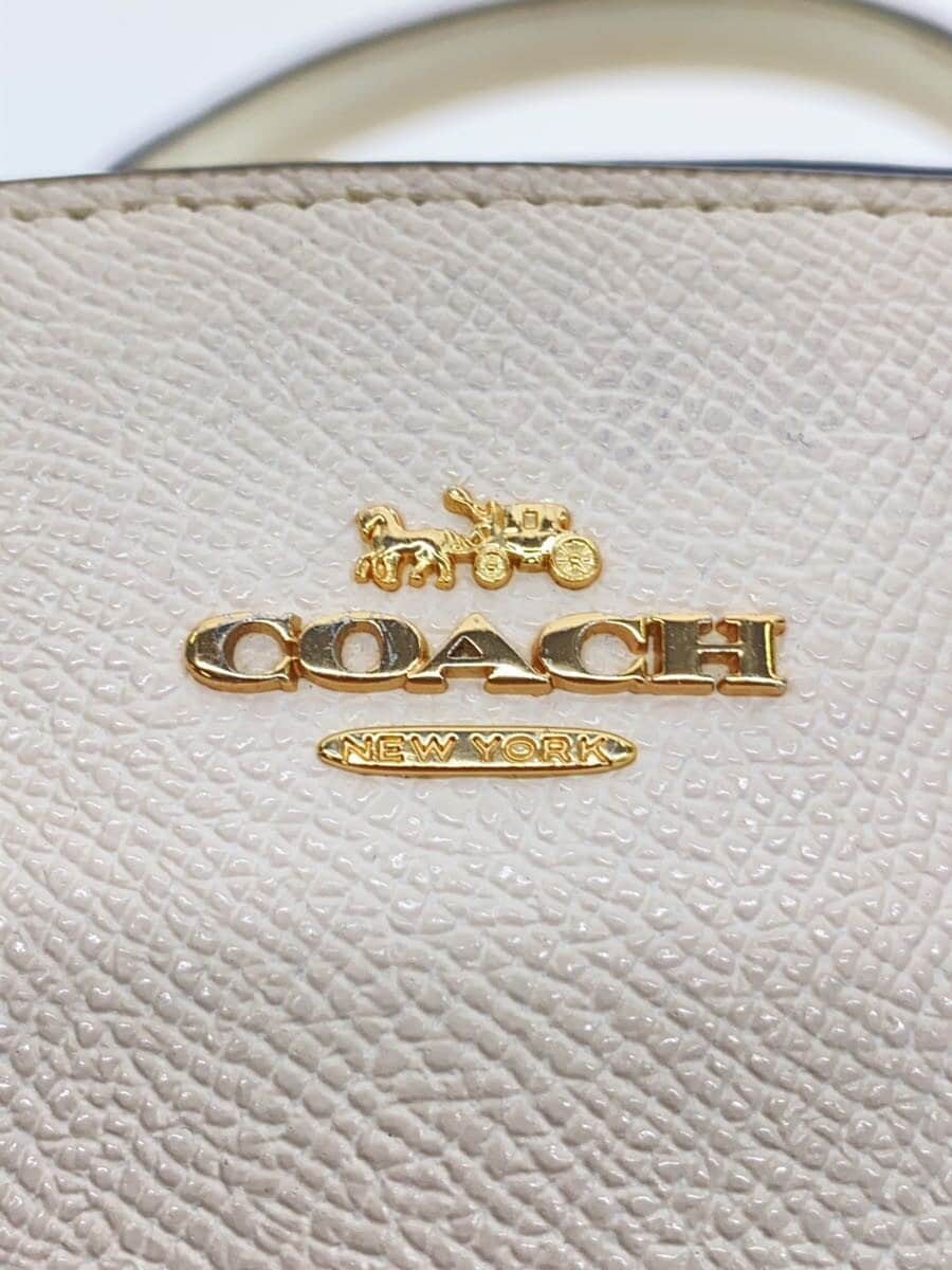 COACH Handbag Leather WHT F28977 5