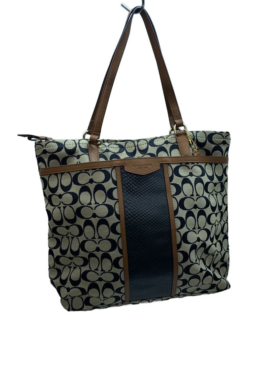 COACH Tote Bag_Signature_All Over Pattern Canvas BLK All Over Pattern