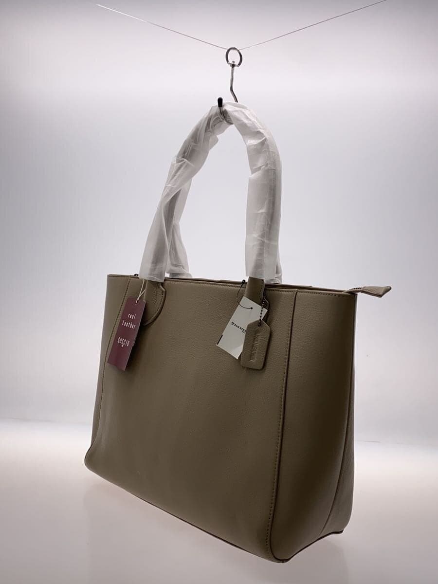 GUSCIO Tote Bag Leather GRY Solid 2