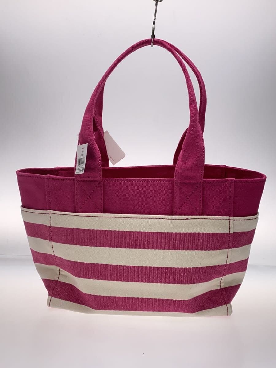 kate spade new york Tote Bag Canvas PNK Border Stripe KB695 3