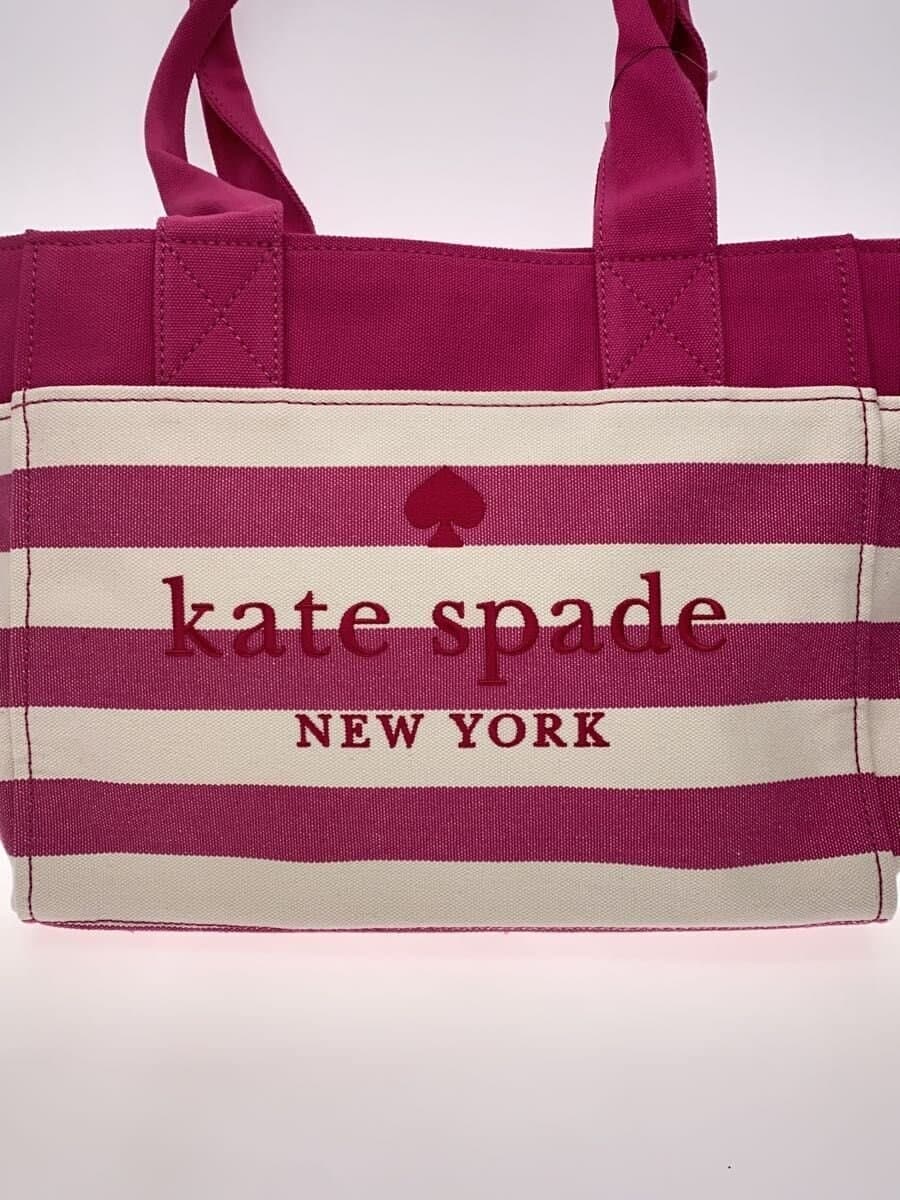 kate spade new york Tote Bag Canvas PNK Border Stripe KB695 5