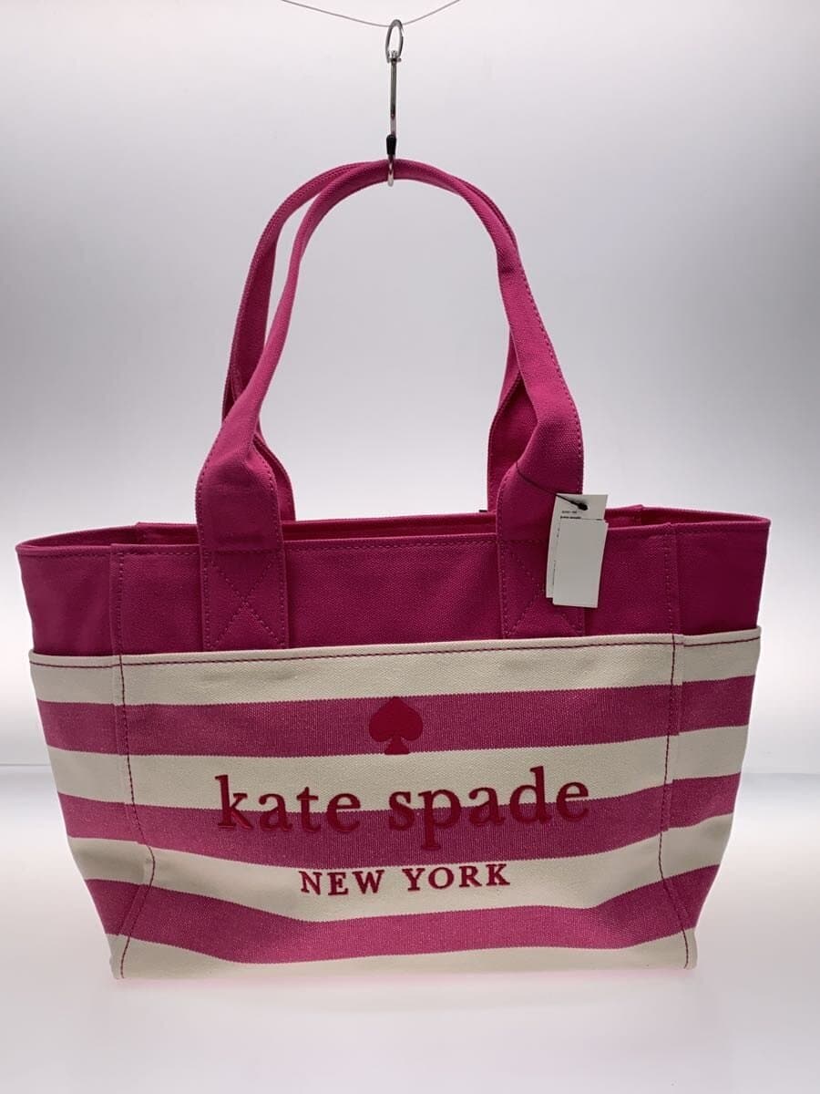 kate spade new york Tote Bag Canvas PNK Border Stripe KB695