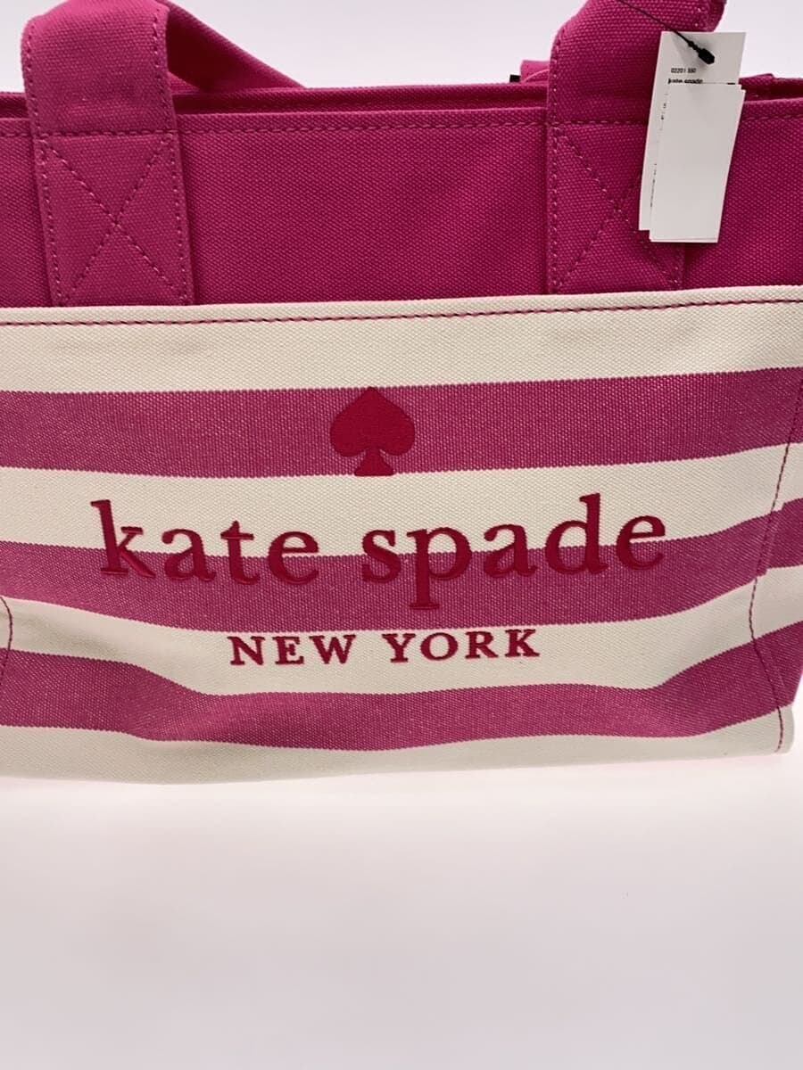 kate spade new york Tote Bag Canvas PNK Border Stripe KB695 5