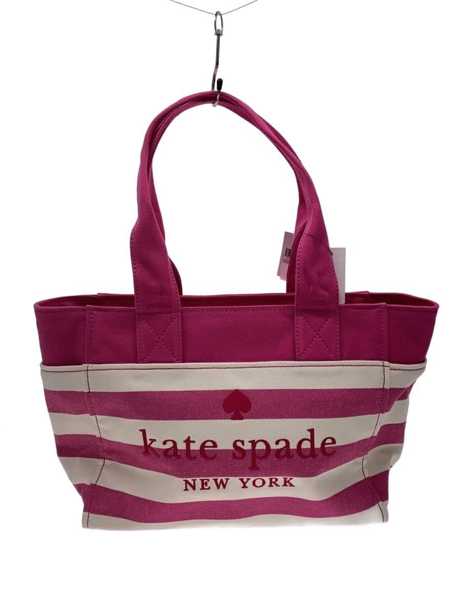 kate spade new york Tote Bag Canvas PNK Border Stripe KB695
