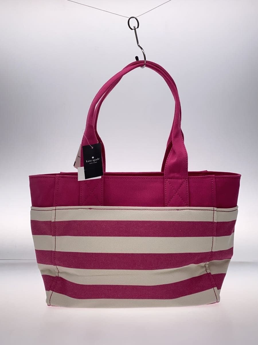kate spade new york Tote Bag Canvas PNK Border Stripe KB695 3