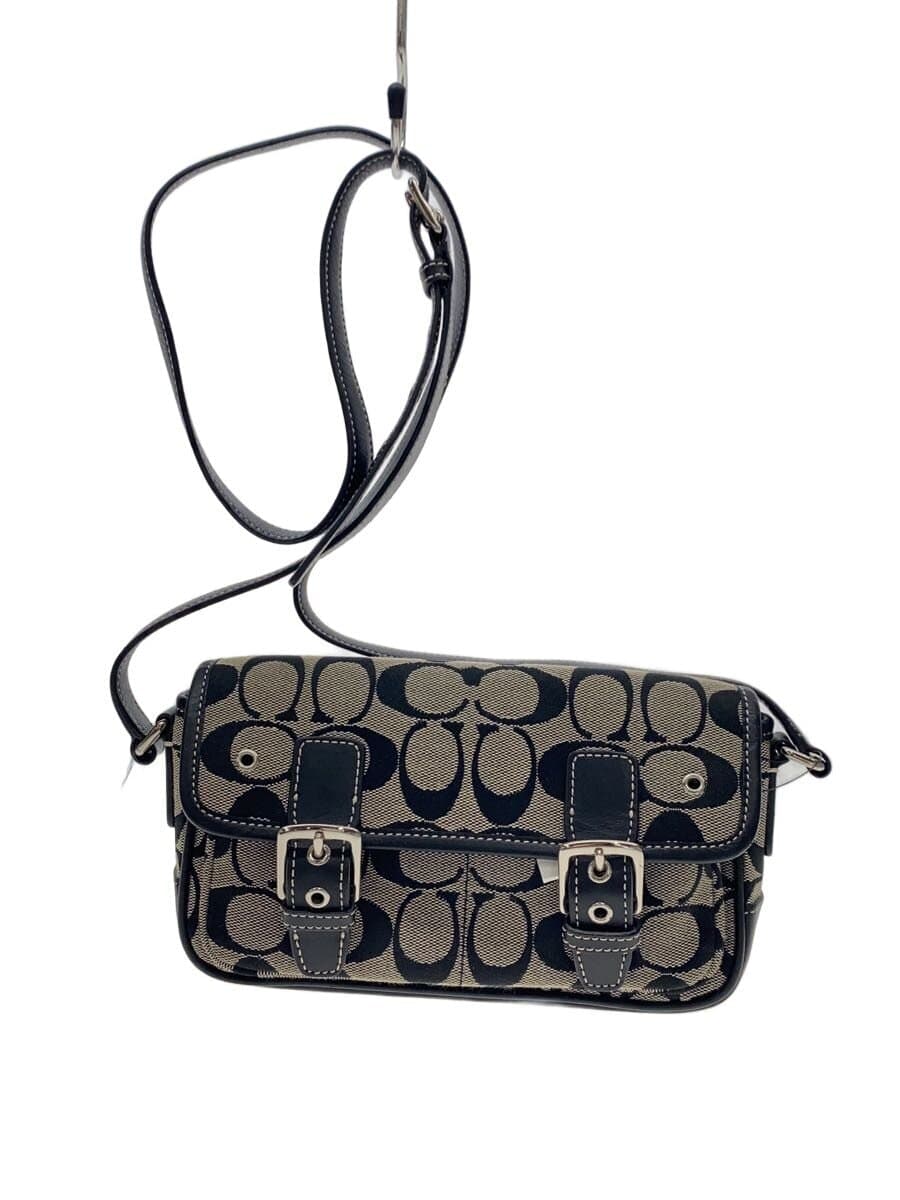 COACH Mini Field_Signature Canvas BLK All Over Pattern