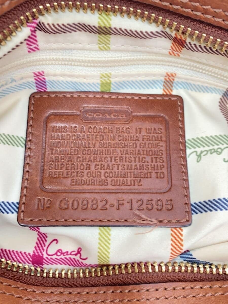 COACH Shoulder Bag Leather BRW Solid F12595 5