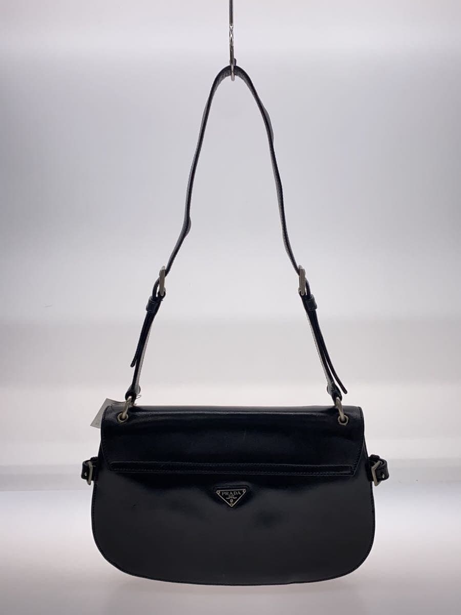 PRADA Shoulder Bag Leather BLK Solid B6422 3