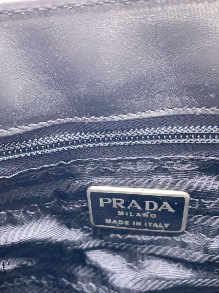 PRADA Shoulder Bag Leather BLK Solid B6422 5