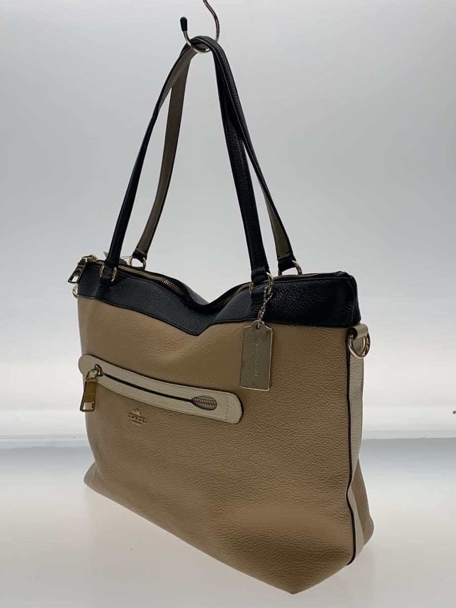 COACH Tote Bag BEG Solid F57496 2