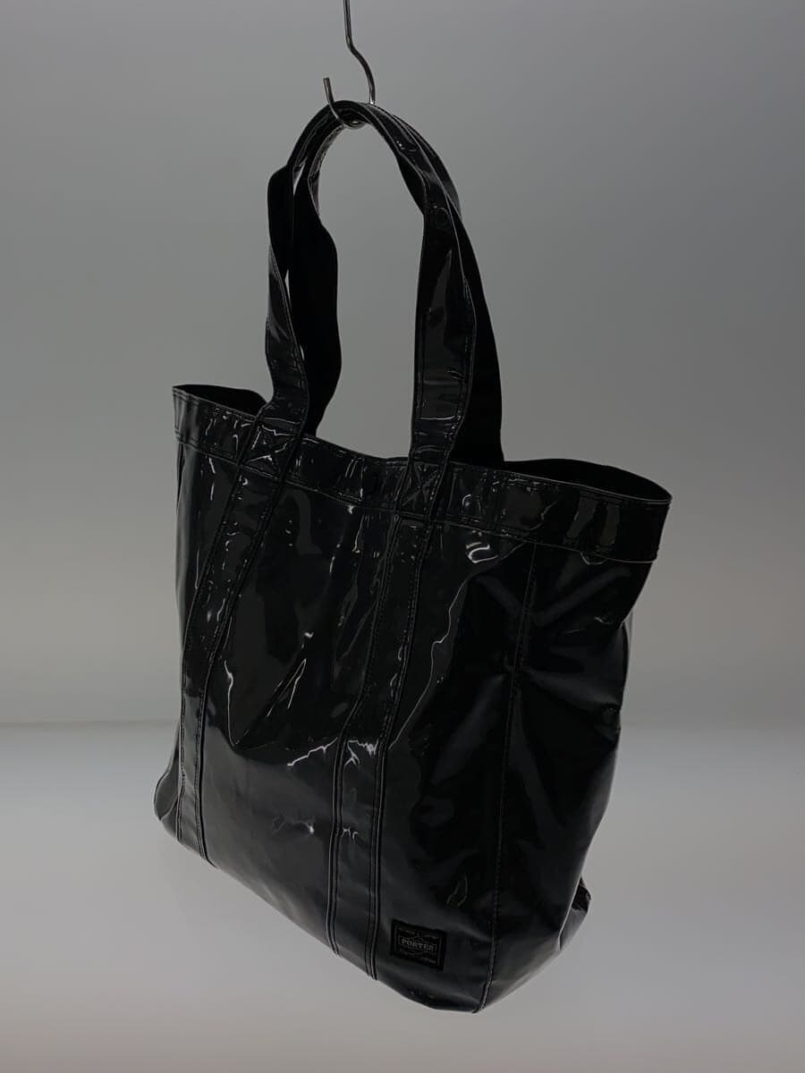PORTER Tote Bag PVC BLK Solid With Scratches 2