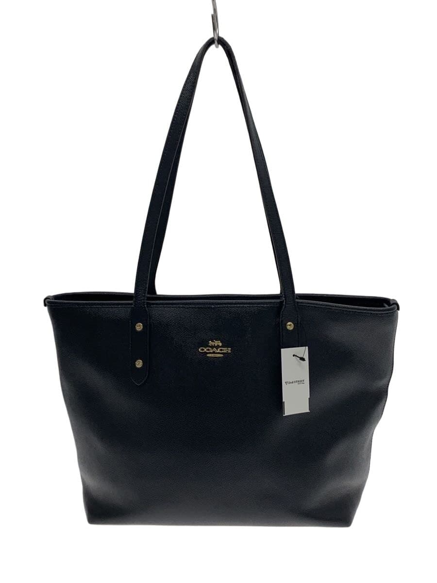 COACH Tote Bag Leather Black F58846
