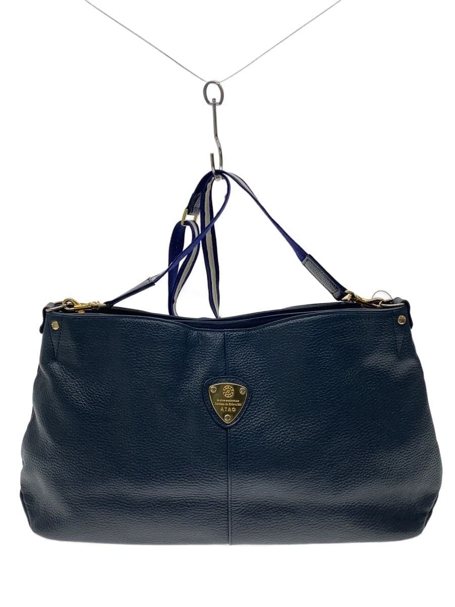 ATAO Shoulder Bag Leather NVY Plain