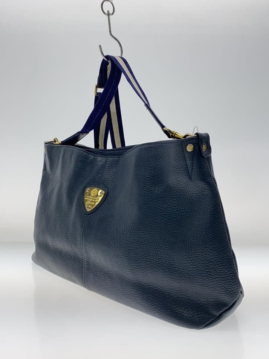 ATAO Shoulder Bag Leather NVY Plain 2