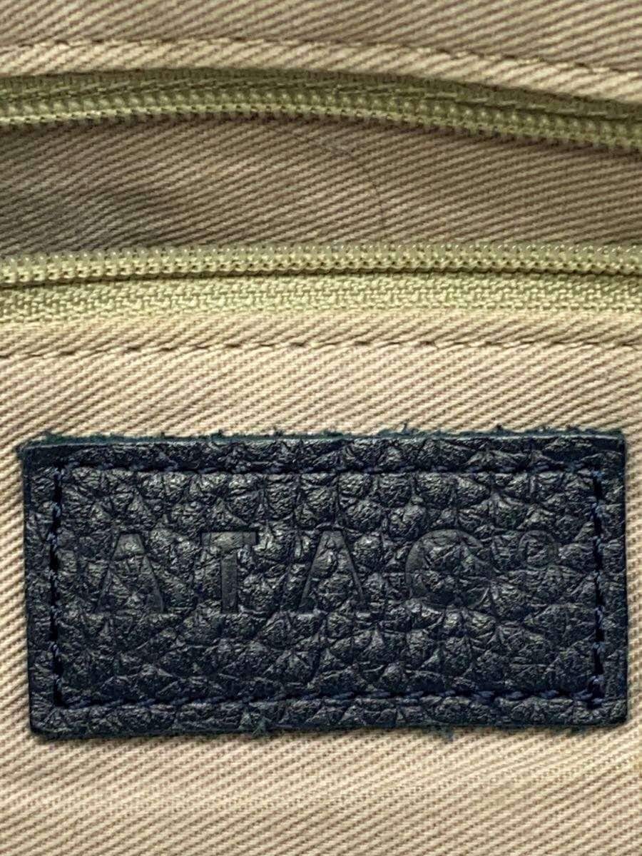 ATAO Shoulder Bag Leather NVY Plain 5