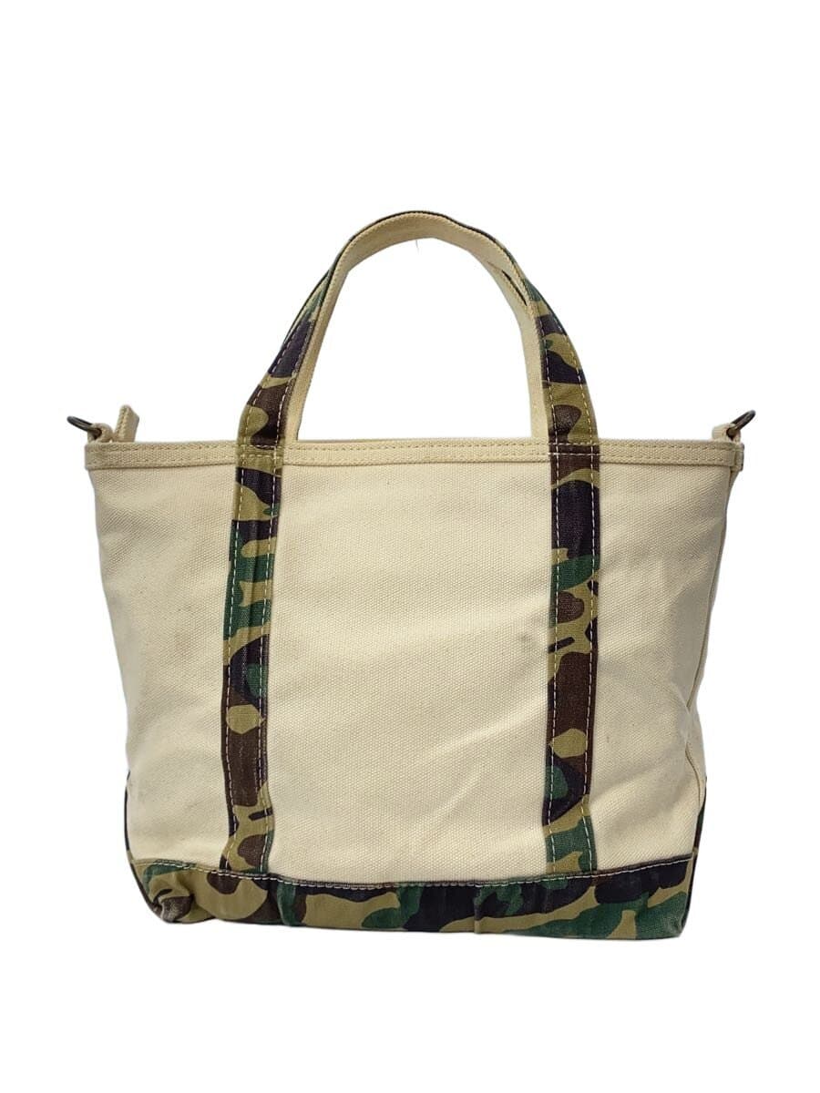 L.L.Bean Tote Bag Cotton WHT Camouflage 282343 3