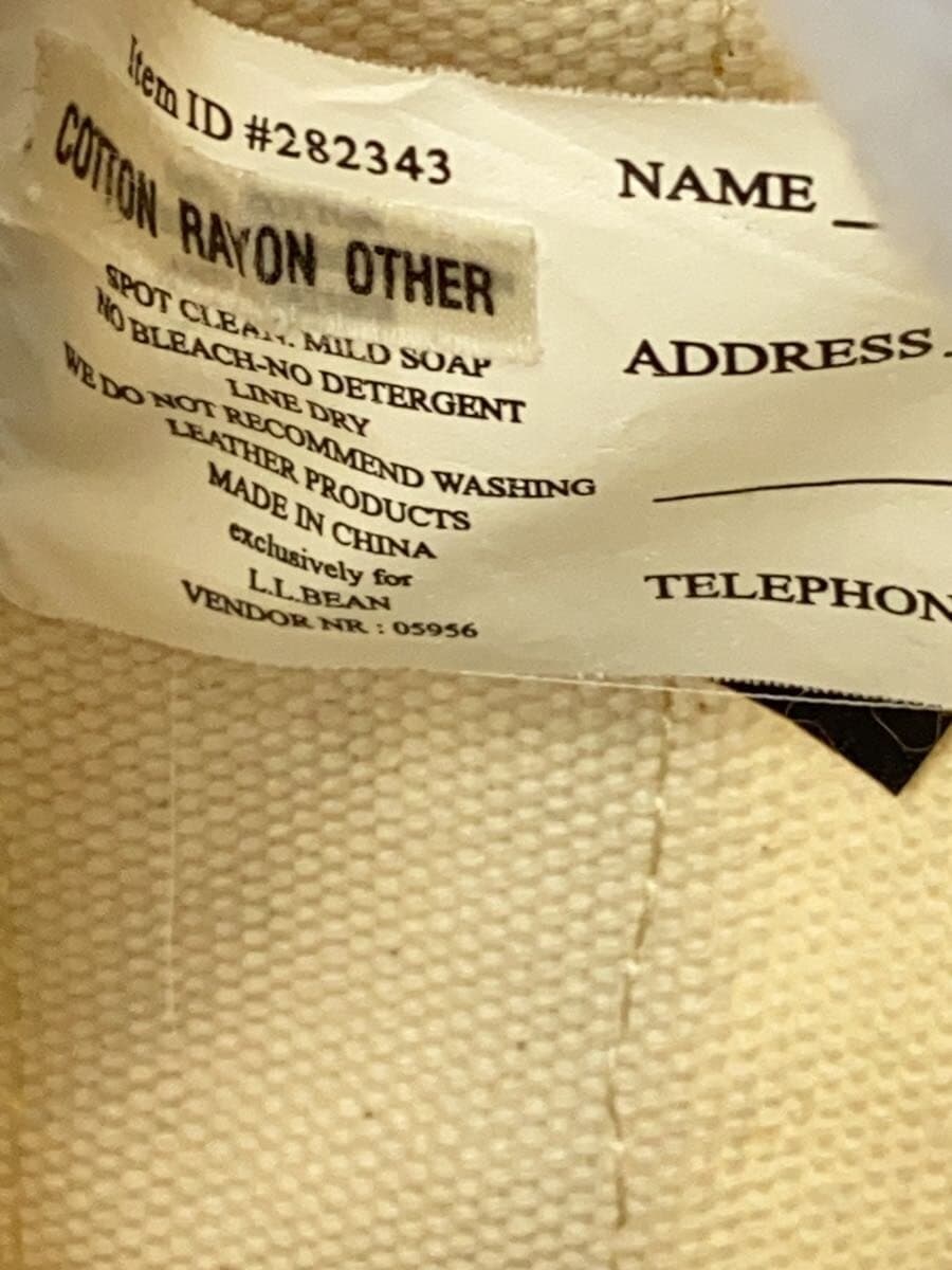 L.L.Bean Tote Bag Cotton WHT Camouflage 282343 7