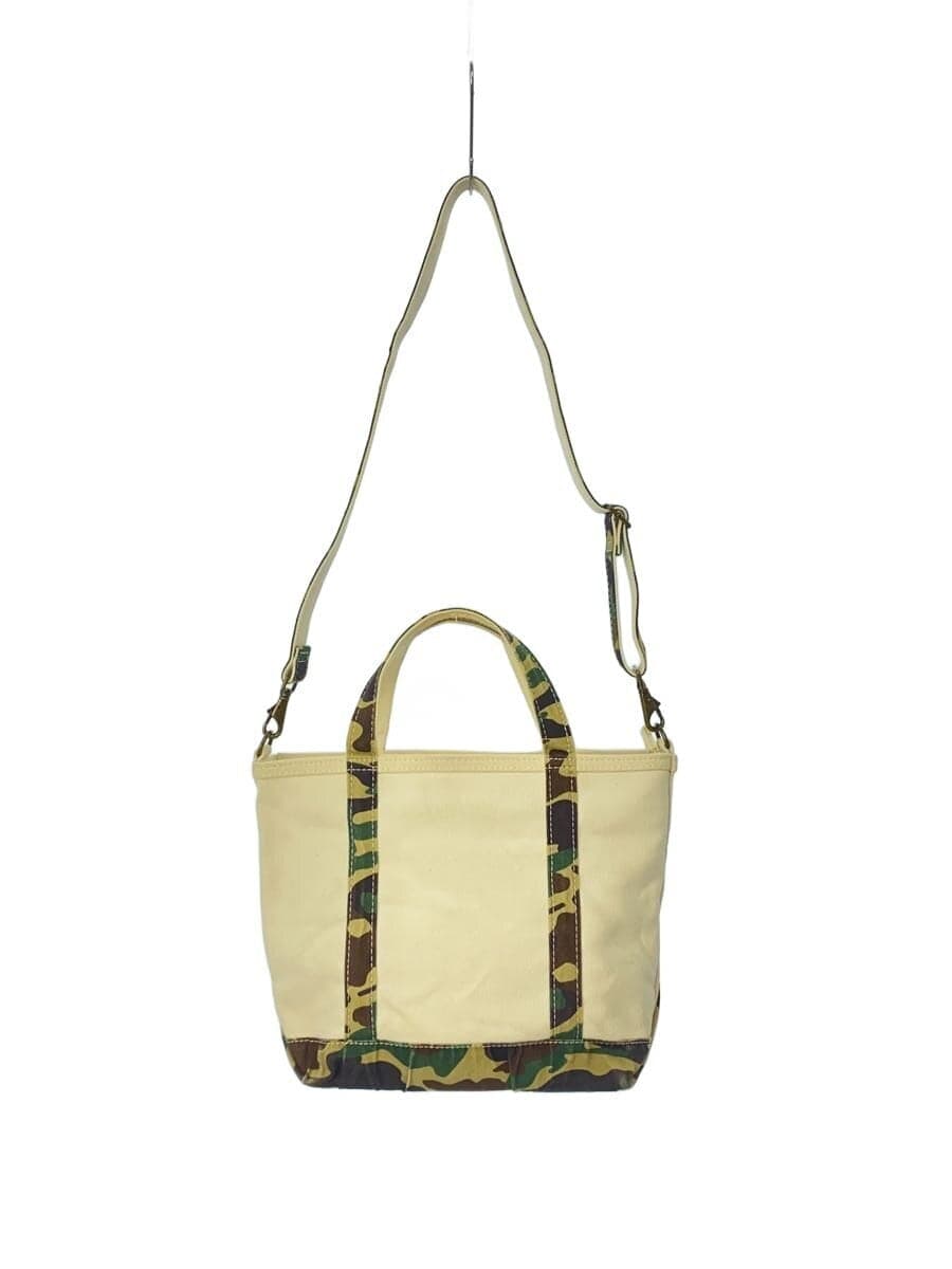 L.L.Bean Tote Bag Cotton WHT Camouflage 282343 8