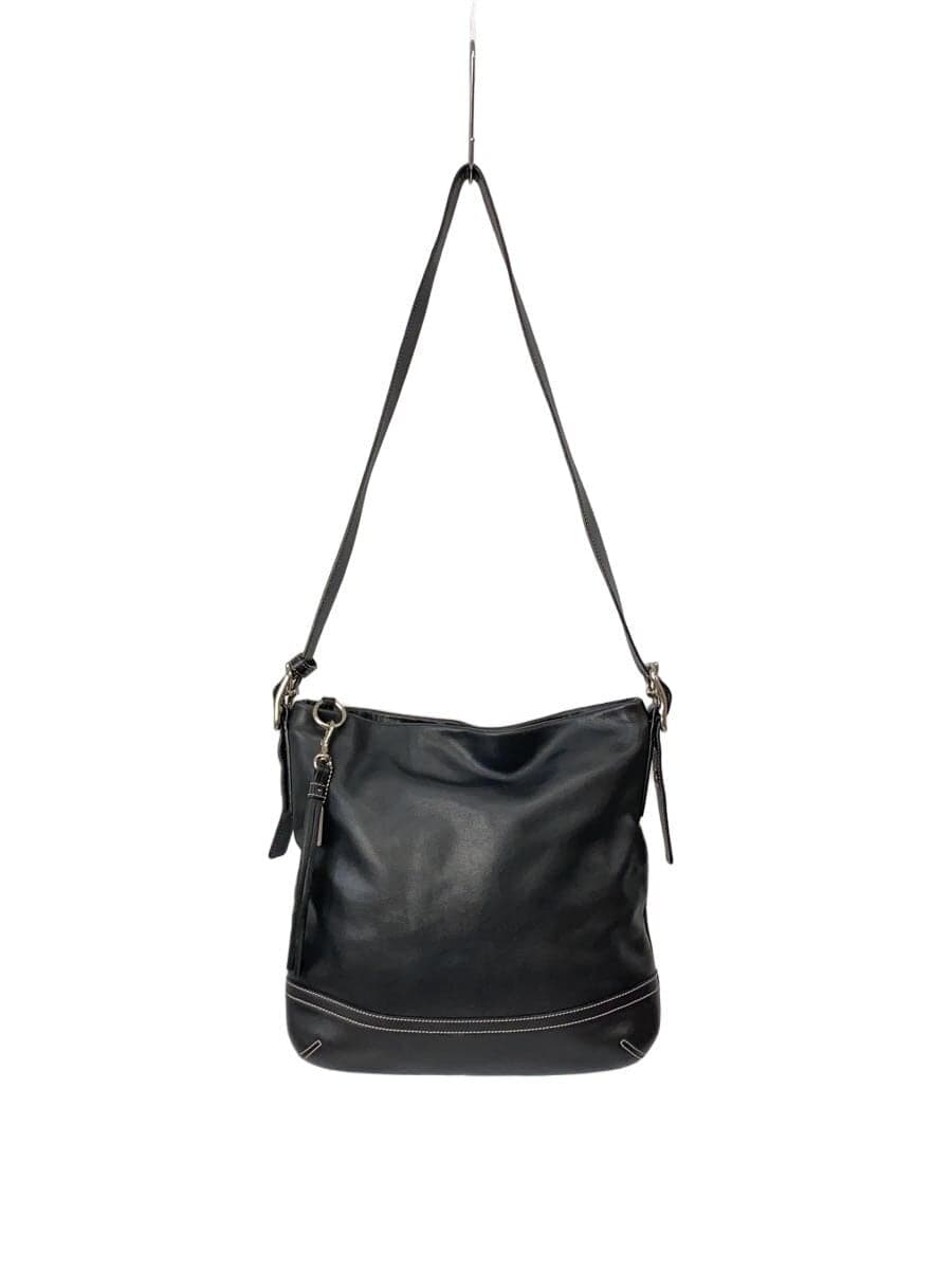 COACH Shoulder Bag Leather BLK Solid H05S