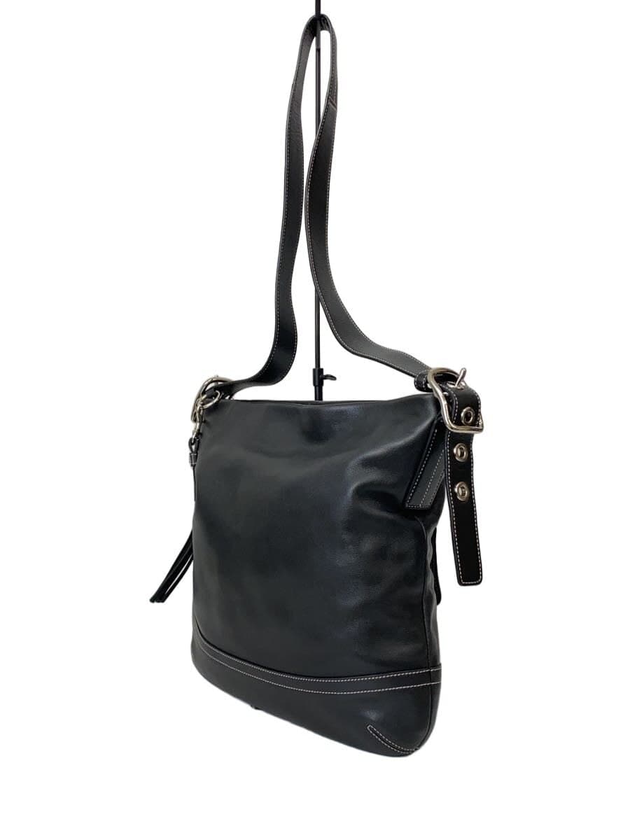 COACH Shoulder Bag Leather BLK Solid H05S 2