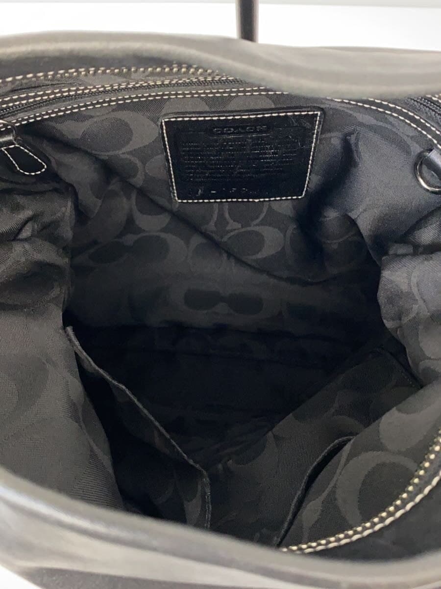 COACH Shoulder Bag Leather BLK Solid H05S 6