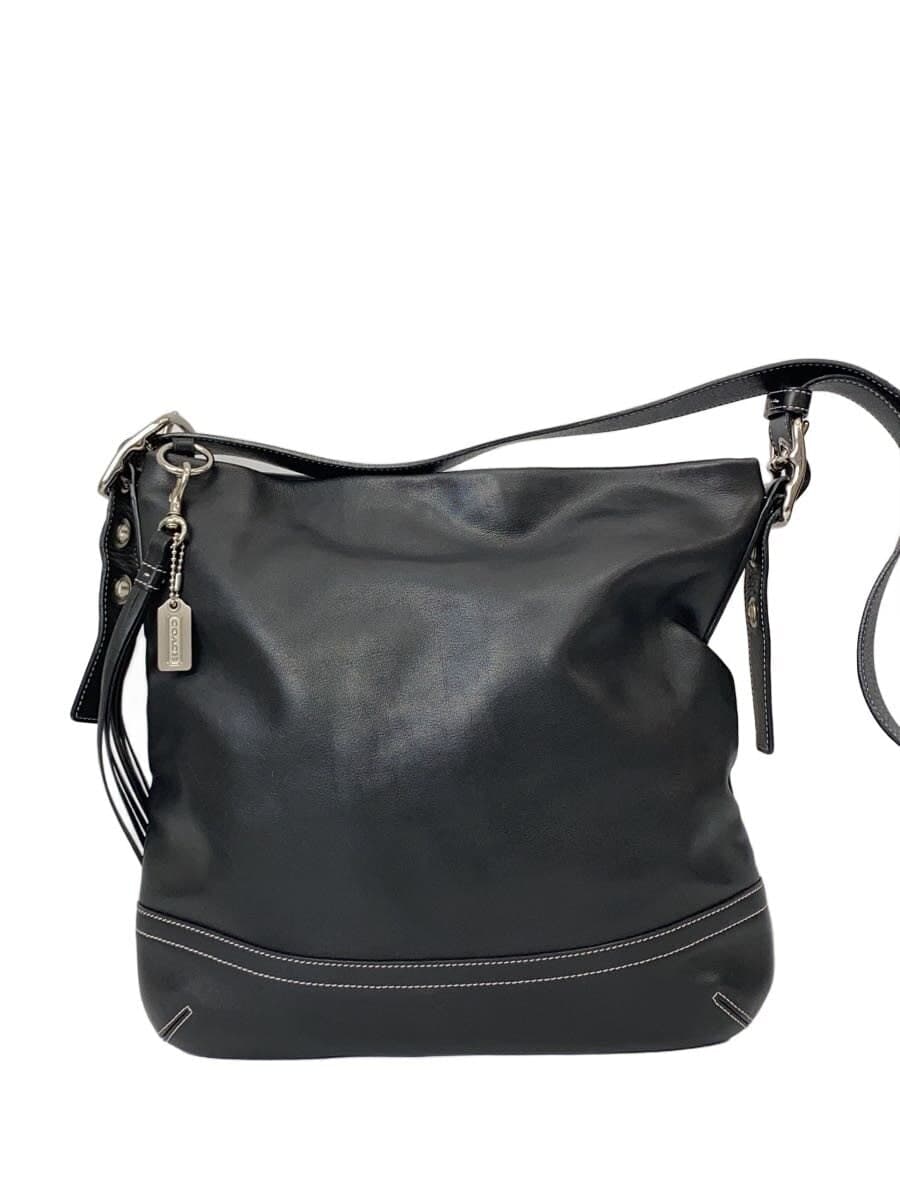 COACH Shoulder Bag Leather BLK Solid H05S 7