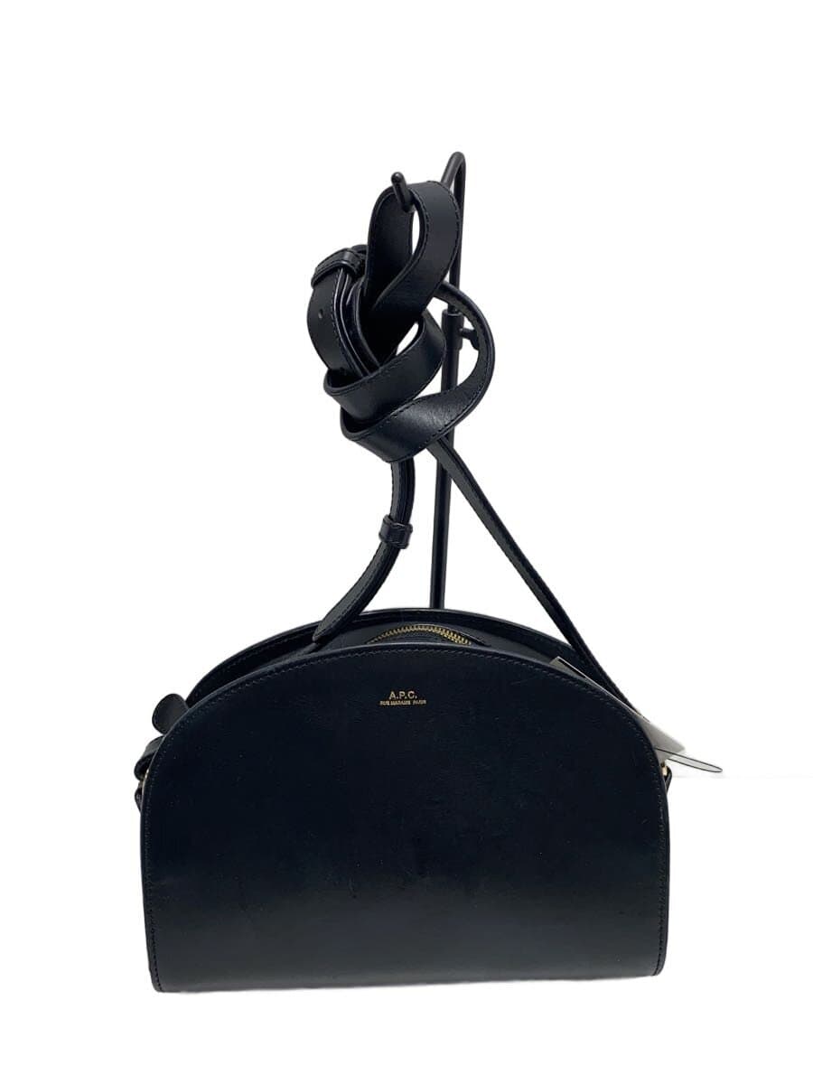 A.P.C. Half Moon Shoulder Bag Leather BLK Solid