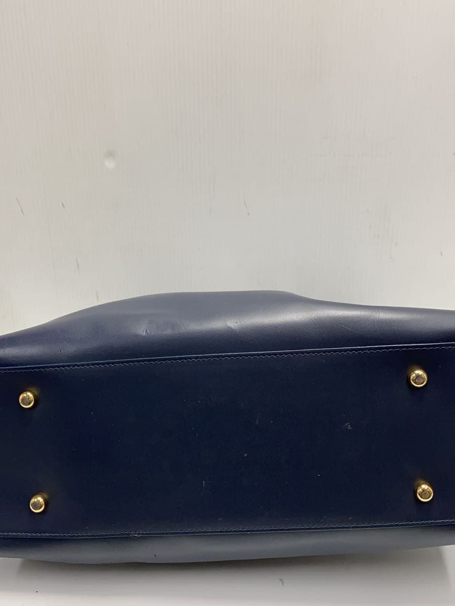 GIANNI NOTARO Tote Bag Leather NVY Corner Scuff Handle Damage 4