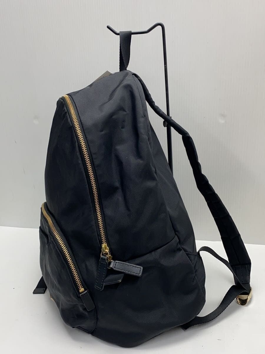 agnes b. Backpack BLK ZIP Handle Peeling 2