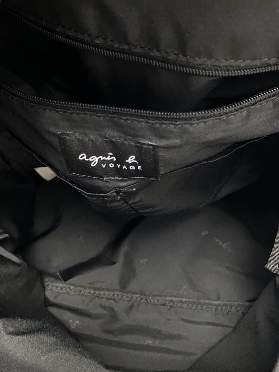 agnes b. Backpack BLK ZIP Handle Peeling 6