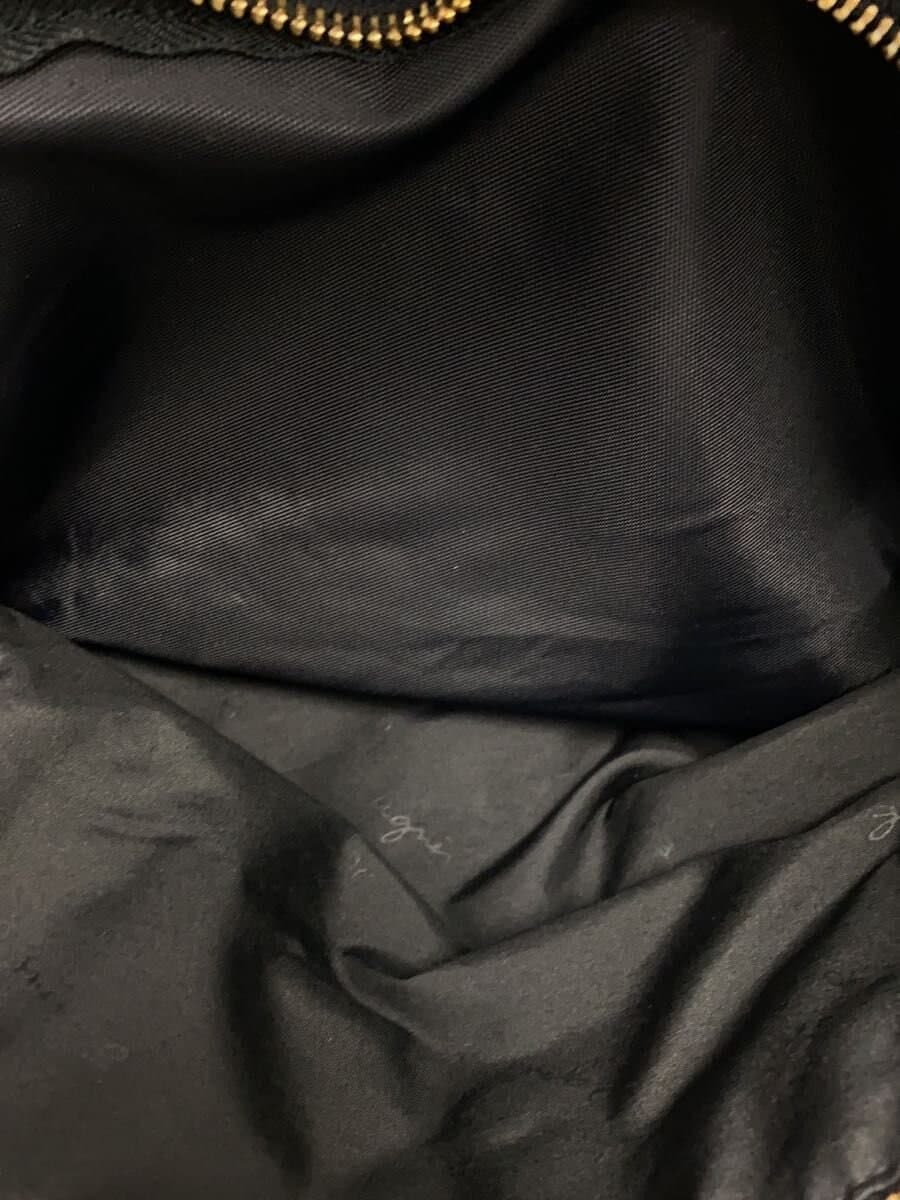 agnes b. Backpack BLK ZIP Handle Peeling 7