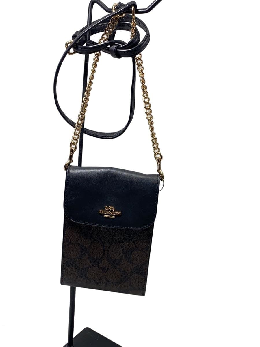 COACH Shoulder Bag Leather BRW All Over Pattern