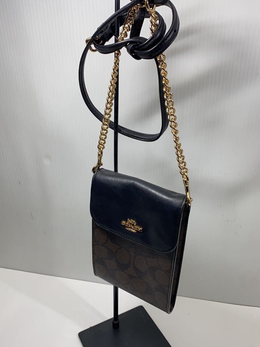 COACH Shoulder Bag Leather BRW All Over Pattern 2