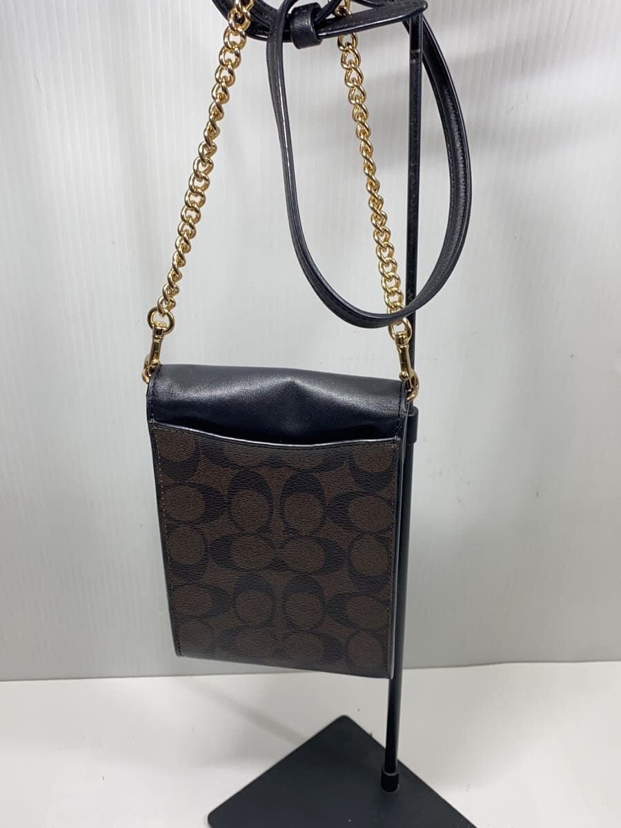 COACH Shoulder Bag Leather BRW All Over Pattern 3