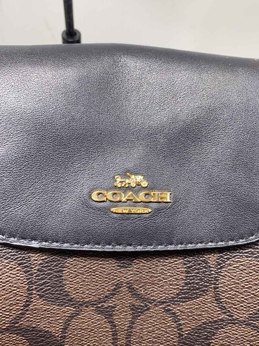 COACH Shoulder Bag Leather BRW All Over Pattern 4