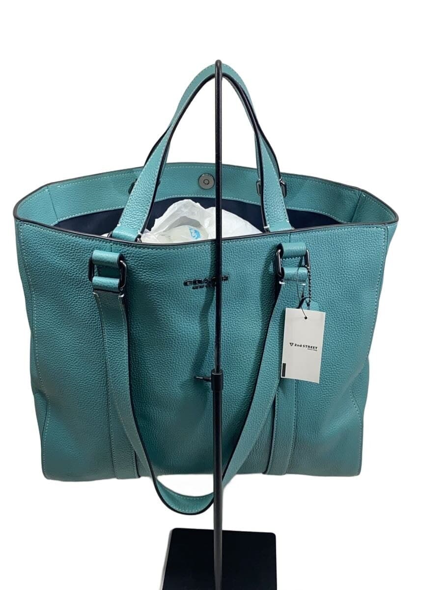 COACH Hudson Double Handle Tote Leather BLU c8157