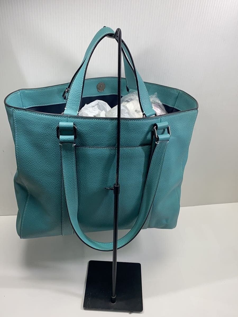 COACH Hudson Double Handle Tote Leather BLU c8157 2