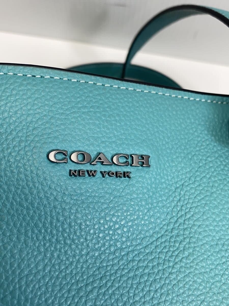 COACH Hudson Double Handle Tote Leather BLU c8157 4