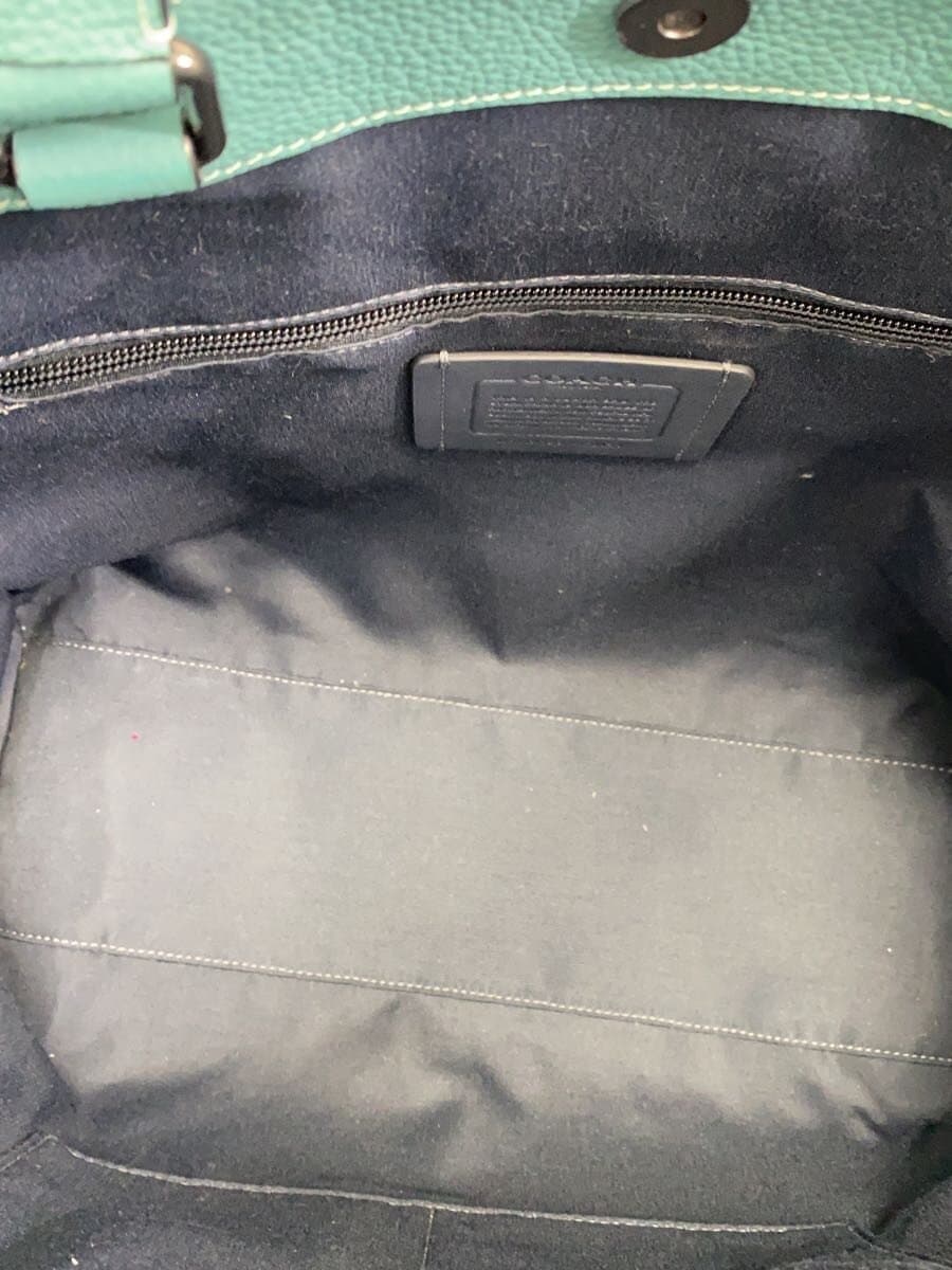 COACH Hudson Double Handle Tote Leather BLU c8157 5