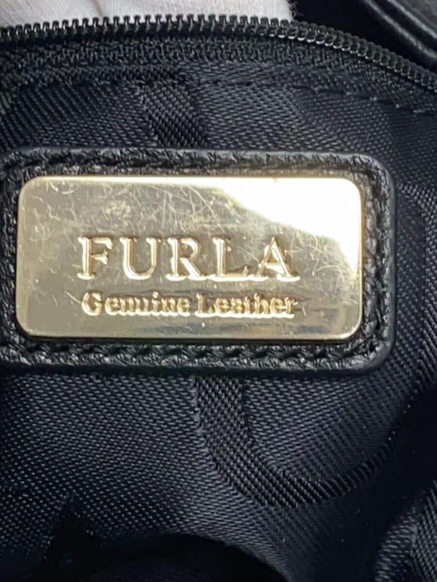 FURLA shoulder bag leather BLK 5