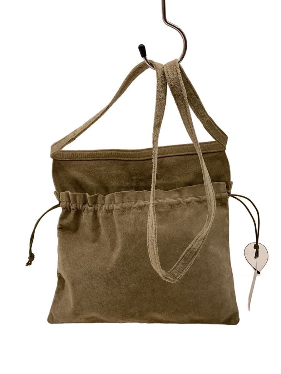 Hender Scheme Drawstring Shoulder Bag Suede KHK Solid