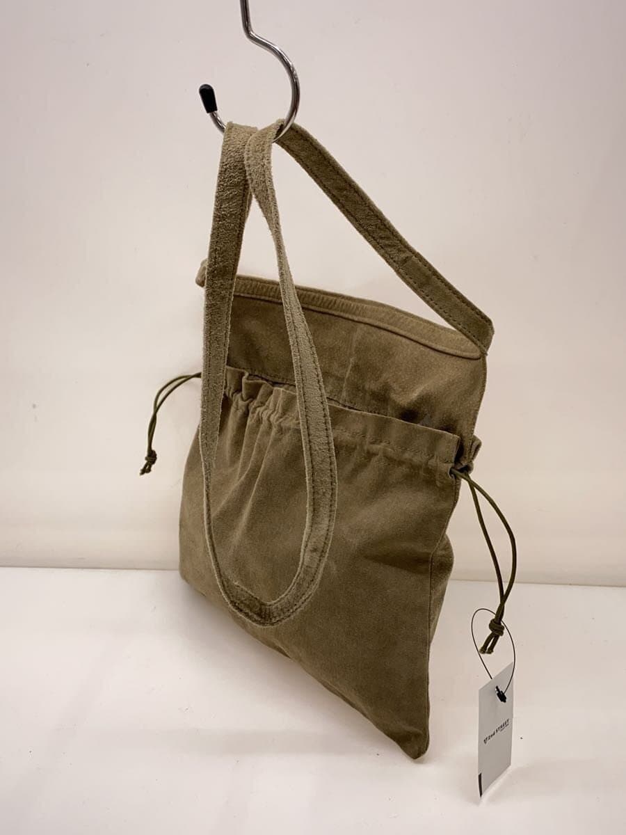 Hender Scheme Drawstring Shoulder Bag Suede KHK Solid 2