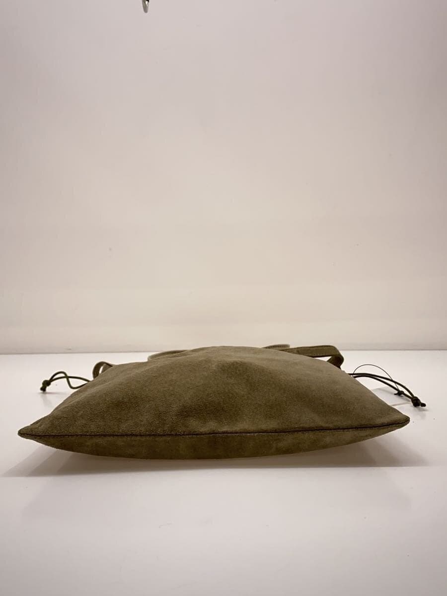 Hender Scheme Drawstring Shoulder Bag Suede KHK Solid 4