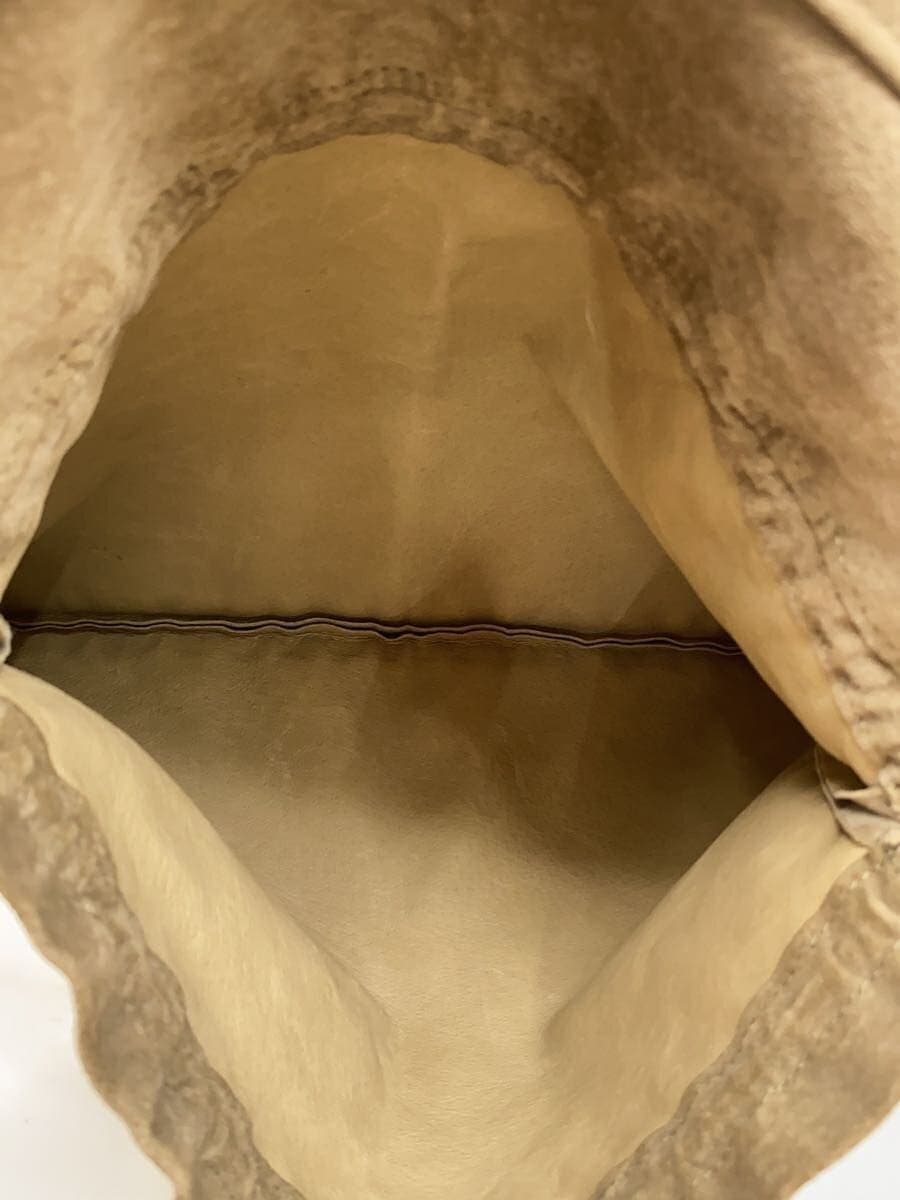 Hender Scheme Drawstring Shoulder Bag Suede KHK Solid 5