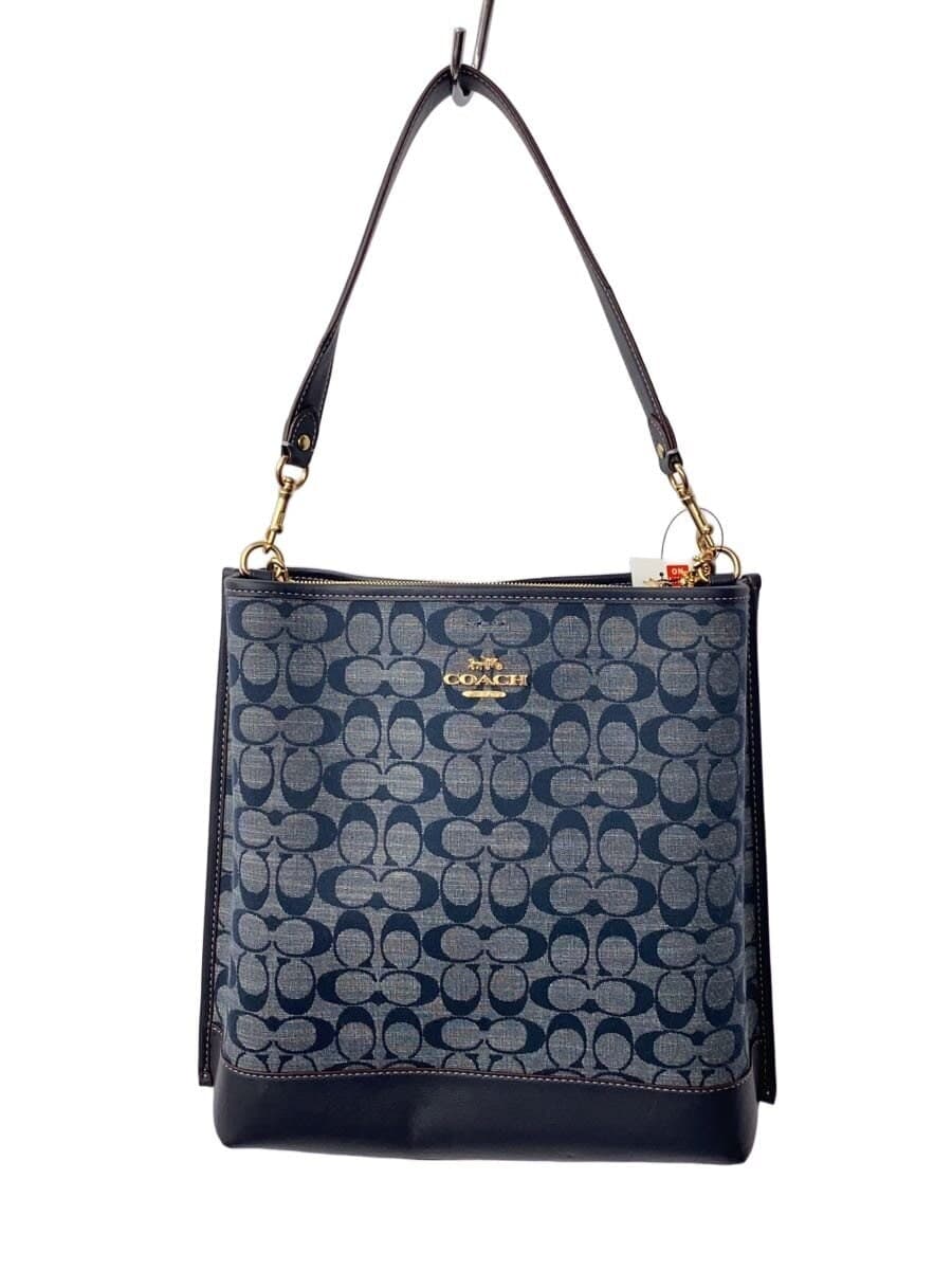 COACH Shoulder Bag Canvas BLU All Over Pattern CH229