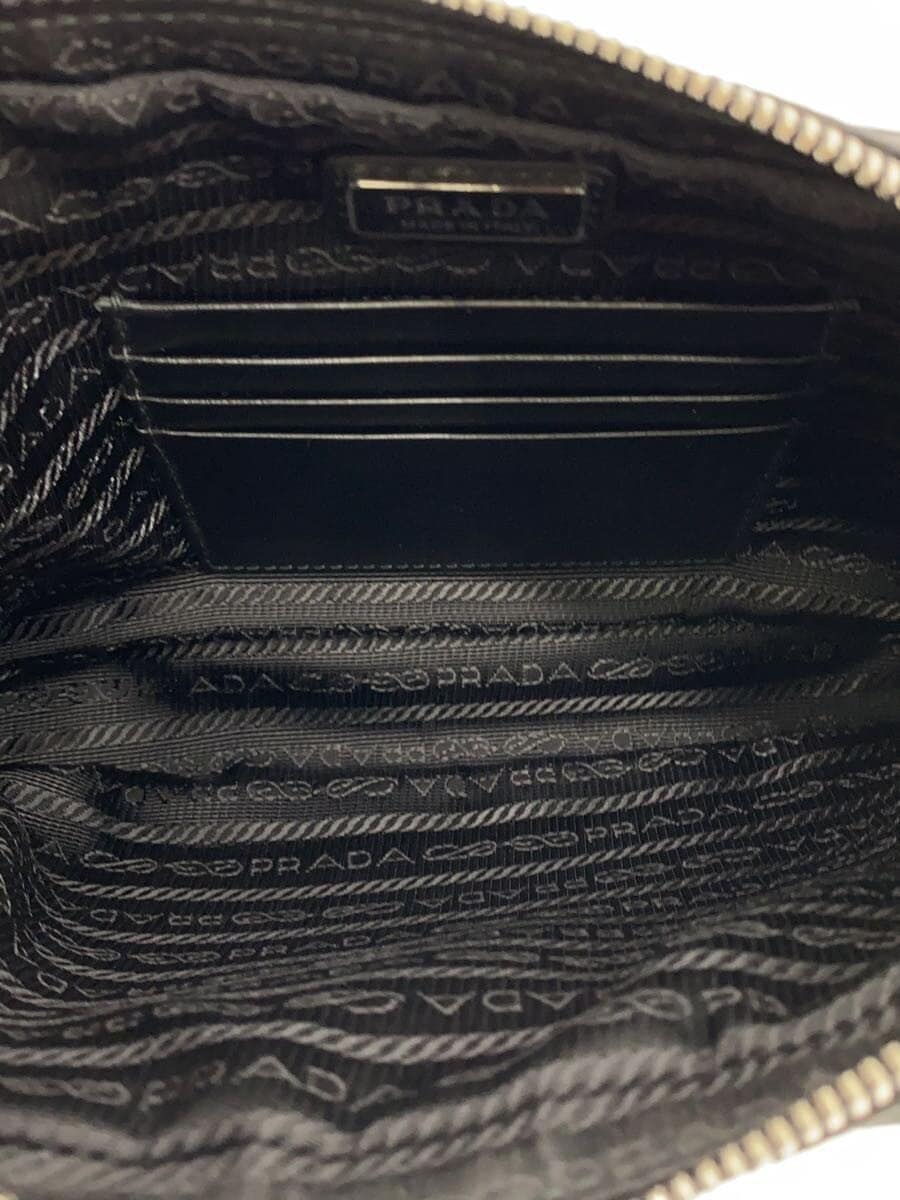 PRADA Second Bag Glass Leather x Nylon BLK 2VF041 6