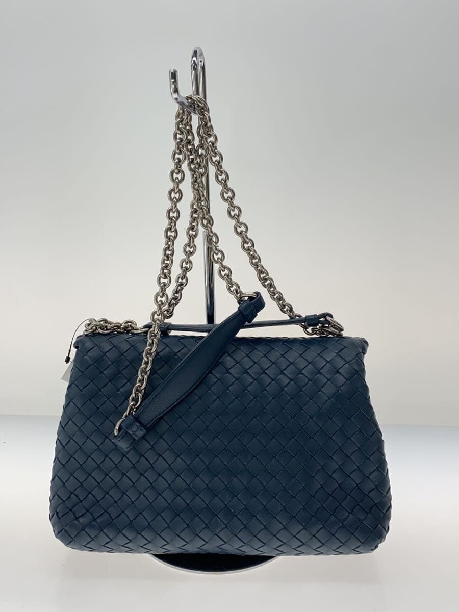 BOTTEGA VENETA Olympia Shoulder Bag Leather BLU B083104910 3