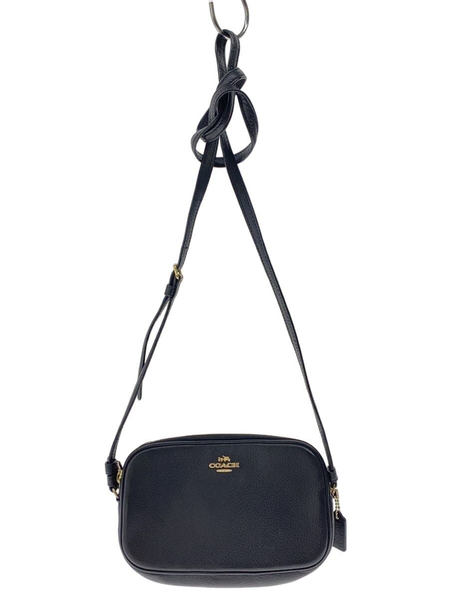 COACH Shoulder Bag Leather BLK Solid