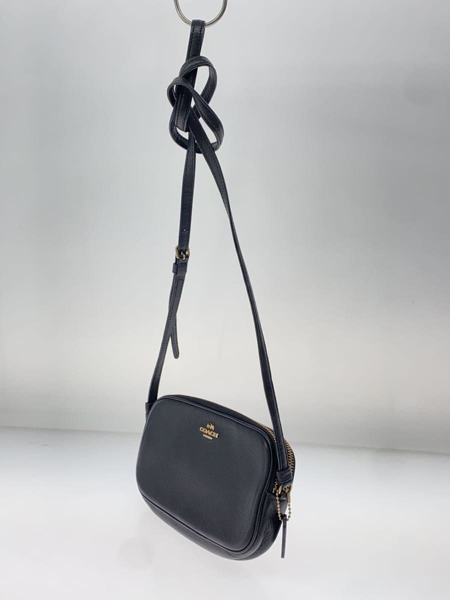 COACH Shoulder Bag Leather BLK Solid 2