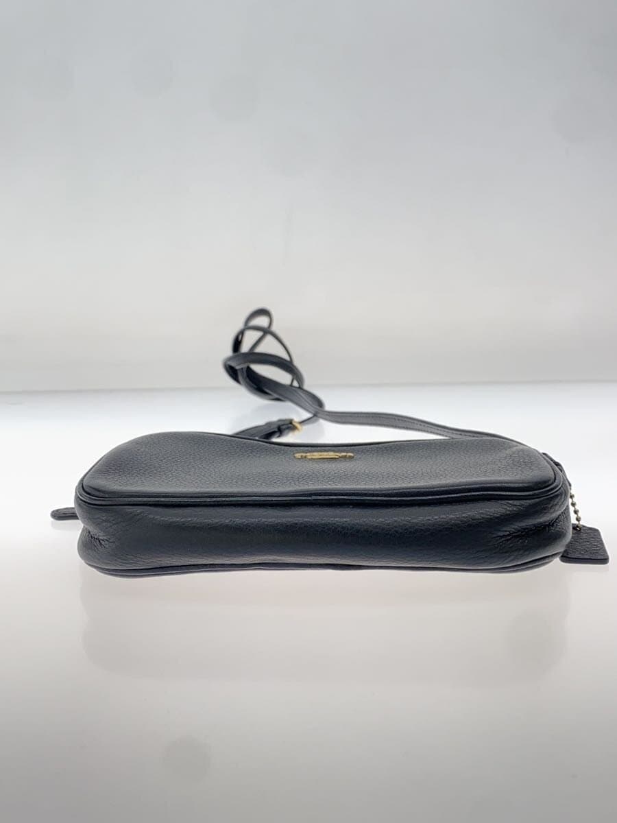 COACH Shoulder Bag Leather BLK Solid 4